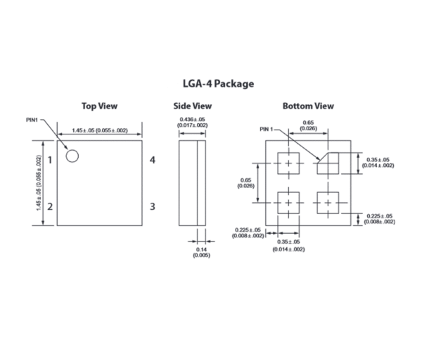 Coto LGA-4 Package Dimensional Diagram